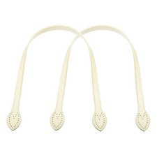 Leather Bag Handle, 2 Pcs 23.6" l 5/8" W Leather Purse Straps, Beige