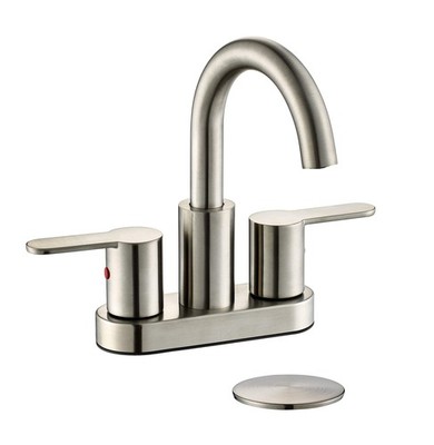 2 Handle 4 Inch Bathroom Sink Faucet height: 8.4 inch, Brushed Nickel-067E