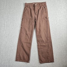 Old Navy Boys Jeans Denim Brown Adjustable Waist Baggy Carpenter Size 14