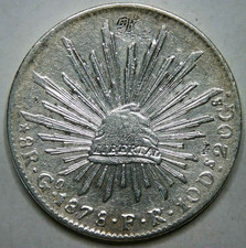 1878-Go__8 Reales, Silver__Guanajato, Mexico__Old Cleaning, Coin, Cap and Ray
