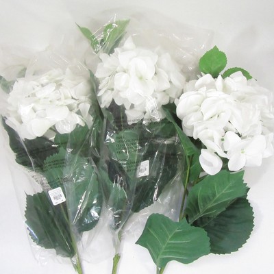 Pottery Barn Hydrangea Floral 30'' White 3pc Artificial Stems