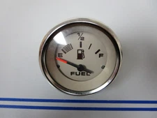 NEW OEM 63566 Teleflex Beige  Fuel Gauge Chrome Bezel 0720