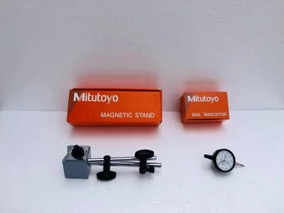 Support magnétique Mitutoyo 7010S-10 avec indicateur de cadran 2046A - Photo 1/4