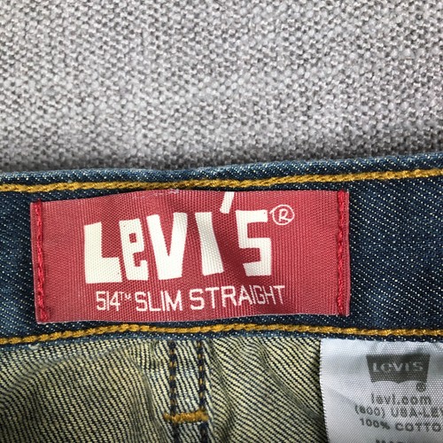Levi's Jeans Boys 12 Blue 514 Slim Fit Straight Leg Dark Wash Measures 25x26 - Picture 6 of 11