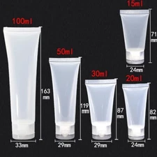 15-100ml Clear Squeeze Lotion Tube Cream Lotion Bath Refillable Bottle Container