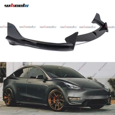 Front Bumper Lip Spoiler Splitter For Tesla Model Y 2020-2023 Carbon Style ABS