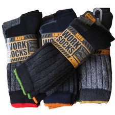6 Pairs Mens  Work Boot Socks Hard Wearing Warm Cushioned Support 