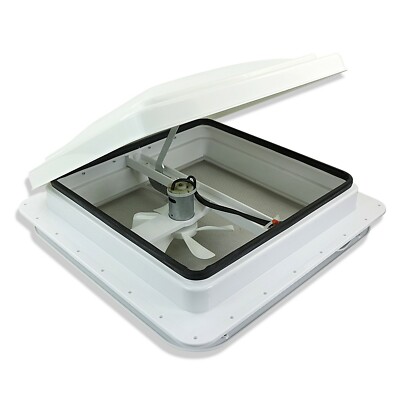 Rv Roof Vent Cover VL-W-1G 14" RV Roof Vent White Lid Non-Powered W/ 1" Garnish Trim Ring Rv Roof Vent Fan