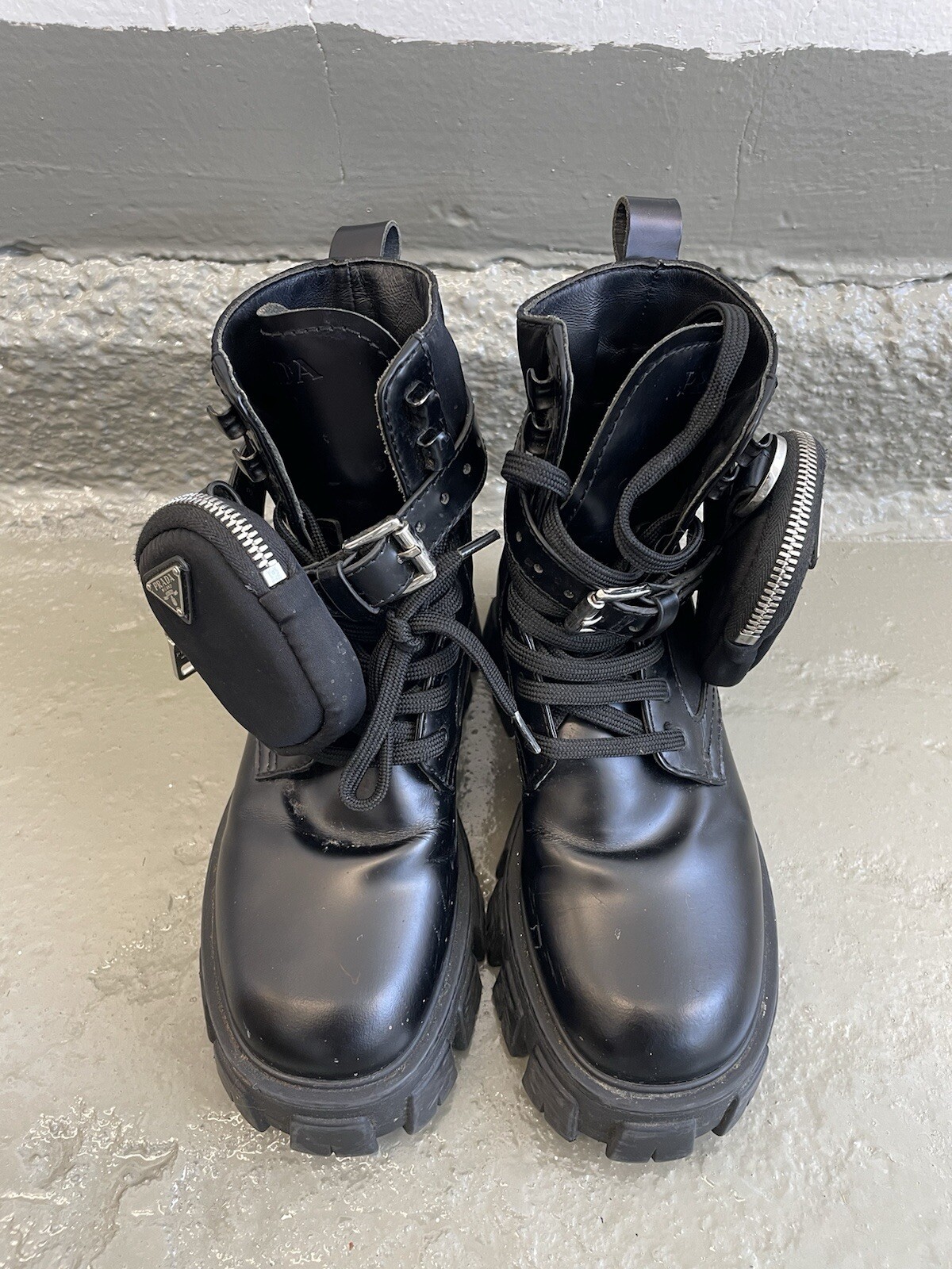 Authentic PRADA Monolith Chunky Combat Boots W/ M… - image 2