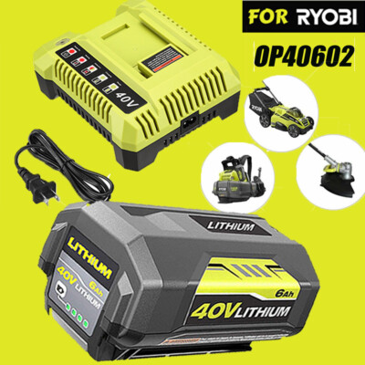40V 6.0Ah Battery Rapid Charger OP401 For Ryobi 40 Volt Lithium OP4050