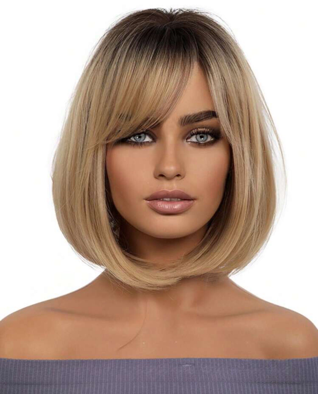 Perruque courte blonde dorée pour femme solution rapide contre les cheveux fins