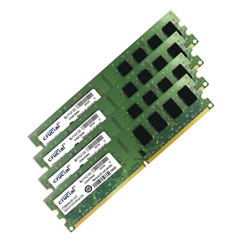8GB 4x 2GB 1066MHz DDR2 PC2-8500 240Pin OC DIMM Desktop Game Memory RAM Crucial - Image 2 of 4