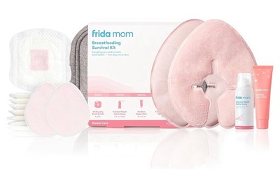 Frida Mom Breastfeeding Survival Kit for Nursing Moms | Reusable clear 