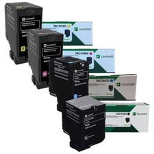 Lexmark 74C1H Black/Cyan/Yellow/Magenta Toner Cartridge - For use in CS/CX725