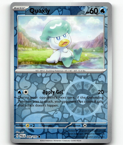 quaxly pokemon card value quaxly