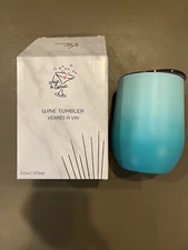 Chic & Tonic Coral Sea Collection Wine Tumbler in Blue Ombre BNIB