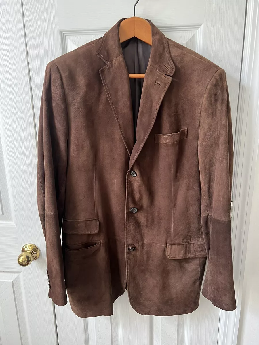 Lauren Ralph Lauren Slim Suede Leather Blazer Jacket Men s Size