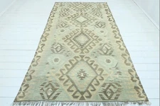Anatolian Vintage Esme Nomads Kilim Wool Rug 60"x111" Turkish Rug Carpet 