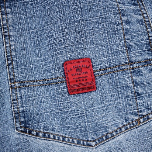 VINTAGE US Polo Assn. Shorts Mens 42 Blue Baggy Jorts Skater Carpenter Baggy Y2K - Picture 9 of 12