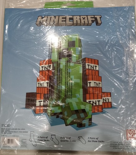 MINECRAFT 15 days of socks Kids size S (5.5 - 8.5) New. - Picture 2 of 2