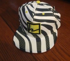 Flat Fitty Hat Baseball Cap Mens Fitted 7 5/8 White Black Zebra Streetwear