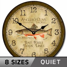 Fishing clock, large wall clock, Ultra Quiet,...