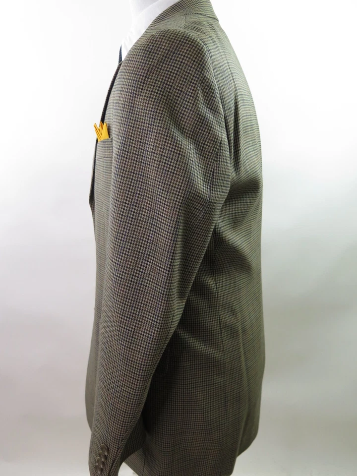 Chaqueta Blazer Ralph Lauren Para Hombres Lana Pura Marrón Pata de Gallo Abrigo Deportivo 40 R Usado en Excelente Condición Foto 4 de 4