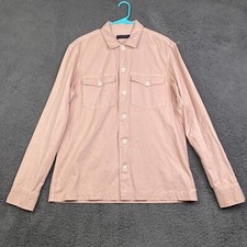 Allsaints Mens Spotter LS Shirt Overshirt Jacket Size Large Light Pink Casual