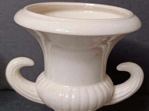 Vintage KERAMIK Vase Sockel creme doppelte Schnörkelgriffe - Bild 14 von 21