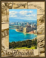 Hawaii Laser Engraved Wood Picture Frame Portrait (8 x 10)
