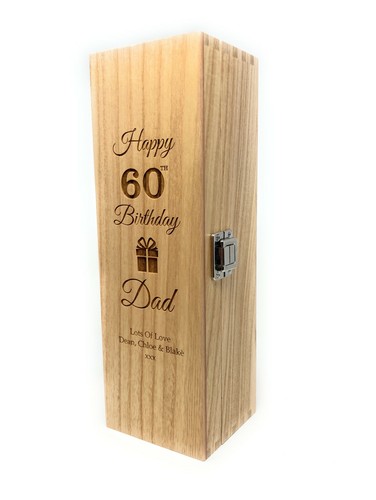 Cajas personalizadas de de madera champán grabadas cumpleaños hito bebidas regalo |