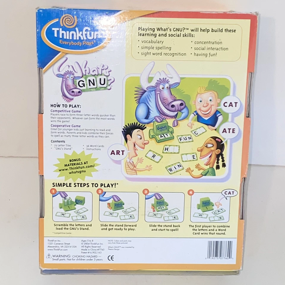 2004 ThinkFun What's Gnu The 3 Letter Learning Game Ages 5-8 - Image 2 of 4