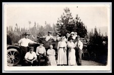 Rppc, FUN FRIENDS, FAMILY, Old Automobile, White Dresses, Hats, CYKO 1904 - 1920