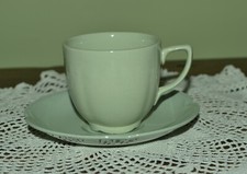 JOHNSON BROTHERS VINTAGE DEMITASSE FLAT CUP & SAUCER GREENDAWN MINT GREEN