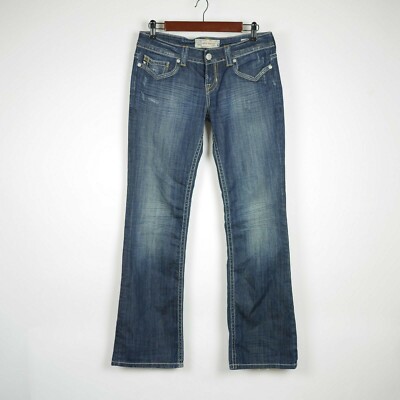 MEK DENIM Women's 28 Medium Wash Boot Cut Blue Jeans Flared Denim Pants KINGSTON
