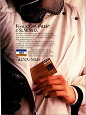 Visa Squaw Valley to St Moritz All You Need Original Vintage Print Ad