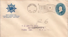 New York New York, N.Y. 1898 American Flag Type B14(8) TC #22  Postal Stationery