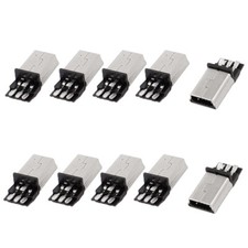 10pcs Mini USB 5 Pin Type B Male PCB Connector Soldering Jack Holder