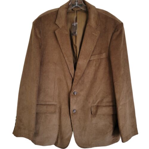 Vtg LL BEAN 44S Corduroy Blazer Sport Coat Khaki Tan Double Vent 2-button Cotton - Picture 1 of 19