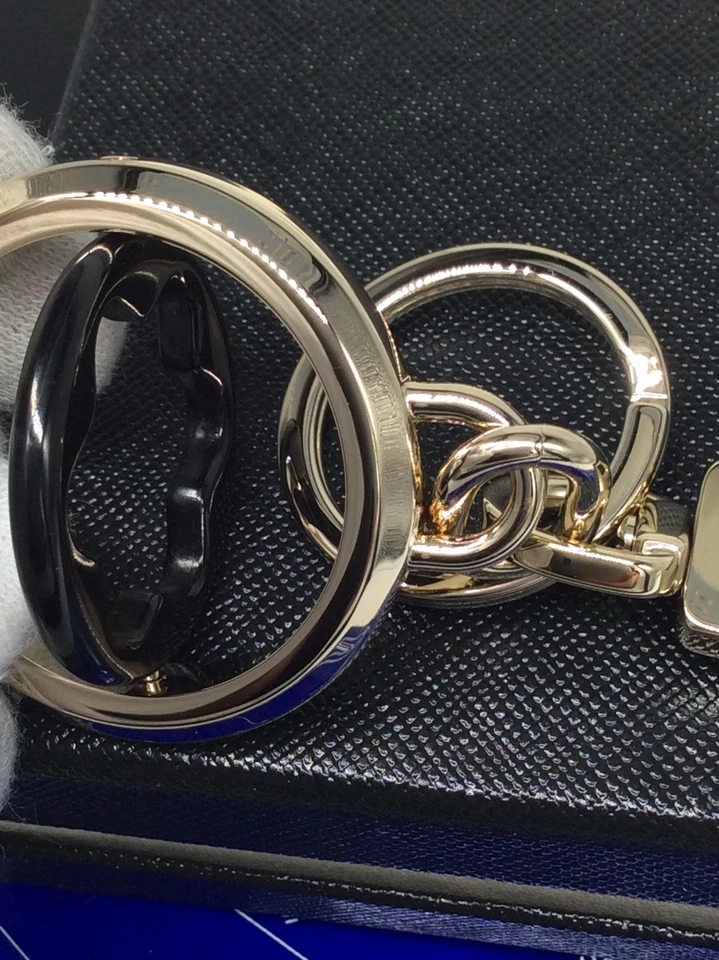 $365 MSRP MONTBLANC Meisterstück Spinning Emblem Key Fob BLACK/GOLD 128745 NICE! - Image 4 of 4