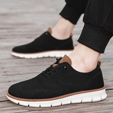 Zapatos de vestir de malla informales de negocios con cordones para hombres Zapatos ligeros para caminar