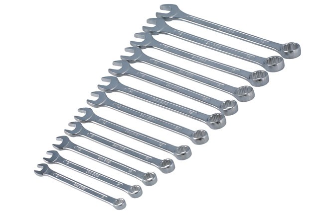LASER 1798 12-Piece Combination Spanner Bi-Hex Set 8-19mm Chrome Vanadium Steel