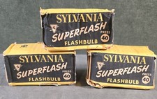Vintage Lot of 3 Sylvania Superflash Press 40 Flashbulbs NIB New In Box