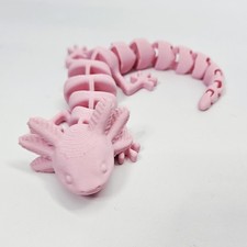 3D Printed Articulated Axolotl – Flexi Desk Toy – Pink