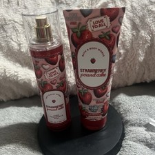Bath and body Works  Strawberry Pound Cake  fine mist  body cream Set