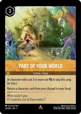4x Part of Your World - 30/204 - Rare NM-Mint Lorcana: Set 01 - The First Chapte