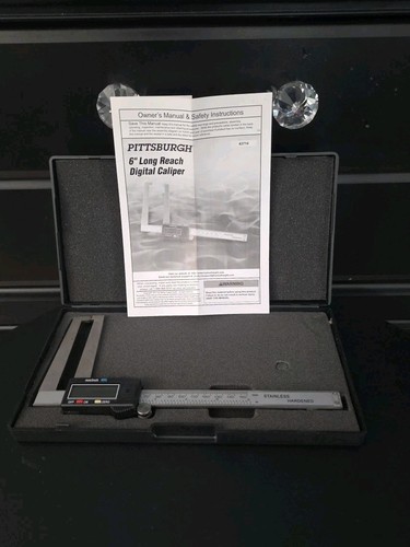Pittsburgh 6" Long Reach Digital Caliper Accurately measure w/ in +/-0.001 63714