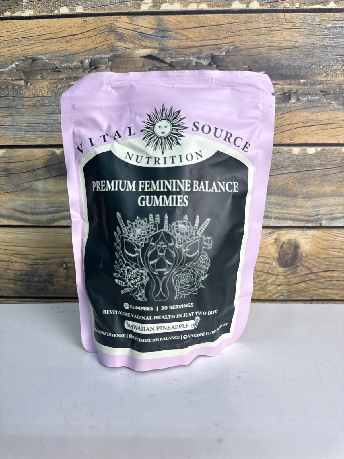 Vital Source Nutrition Premium Feminine Balance Gummies Hawaiian Pineapple 02/27