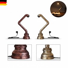 E27 Retro Steampunk Wasserrohr Metall Eisen Rost-Optik industrielle Tischlampe