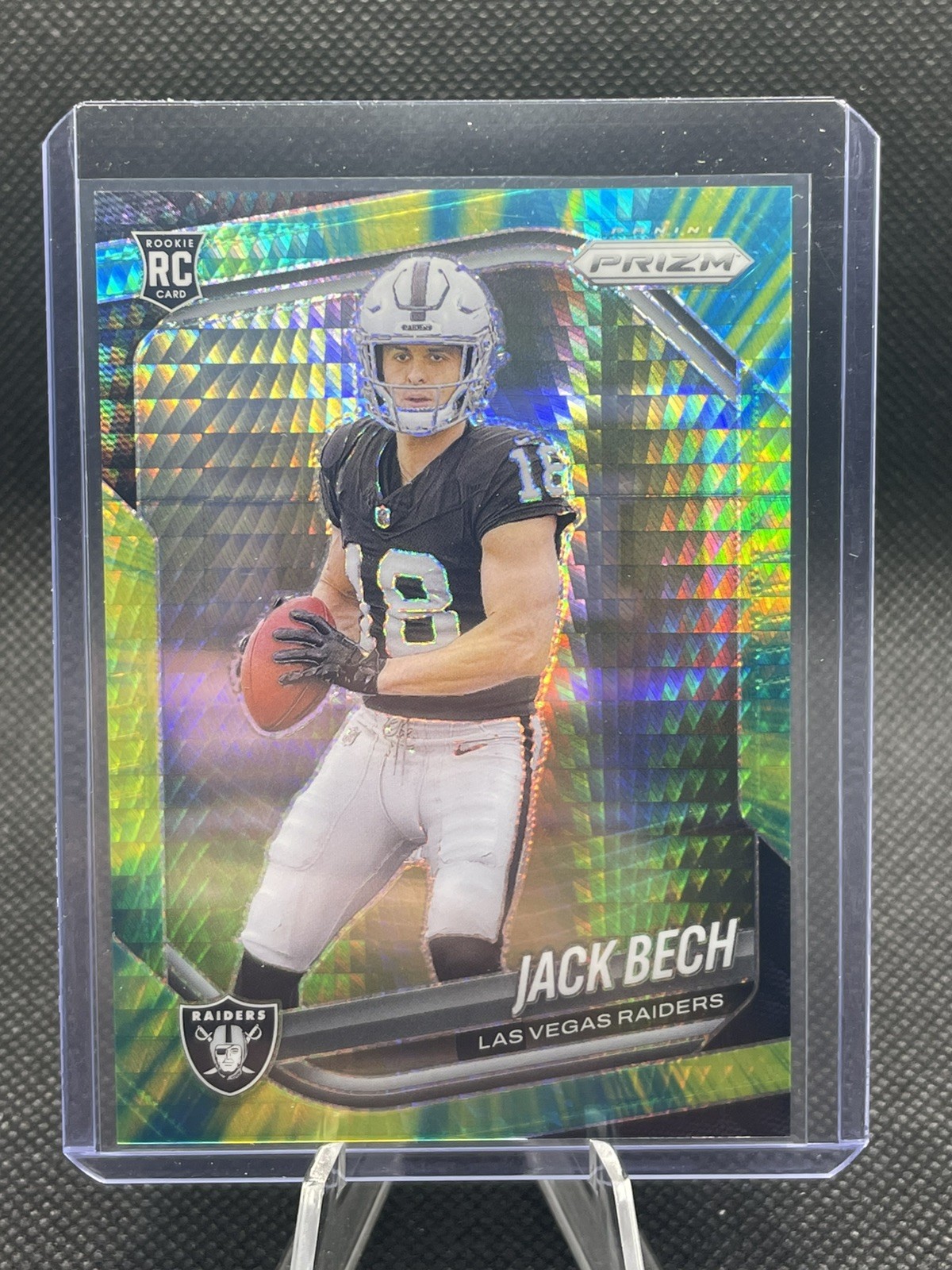 2025 Panini Prizm Rookie Jack Bech Hyper #’d /200 #346 / Las Vegas Raiders